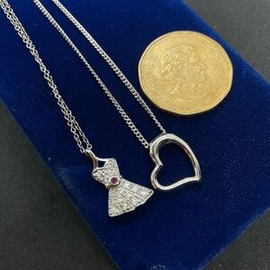 Elegant Silver Dress and Heart Pendant Necklace